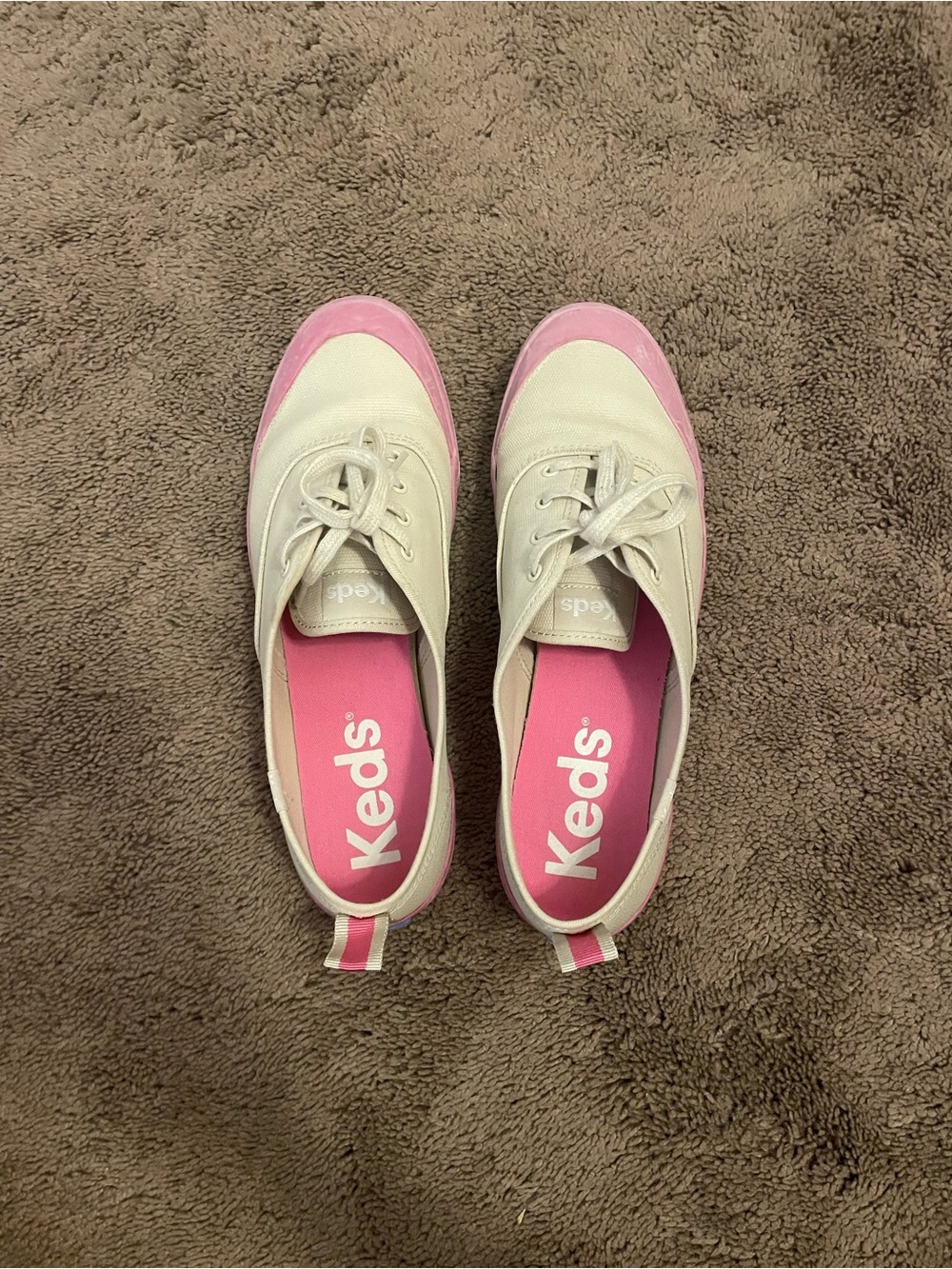 Keds Women's Canvas Sneakers with Pink Trim